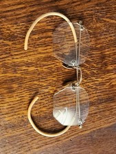 1/10 12k Gold Filled Eyeglasses Rimless Bifocals Antique 40's for parts