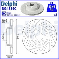 2X Bremsscheibe Delphi BG4834C 2 Bremsscheiben Hinterachse Hinten FüR BMW