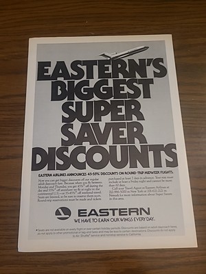 Eastern Airlines Print Ad 1981 8x11 Promo Wall Art 