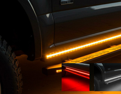 Race Sport RSLEDBAR84 84'' Running Board LED Light Kit with Amber Running
