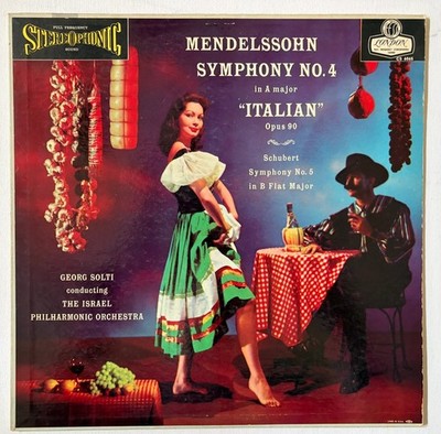 Solti Mendelssohn Symphony No 4 Schubert No 5 LP London CS 6065 FFSS 1E/1E VG+