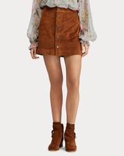 POLO Ralph Lauren Brown Suede Mini Skirt Size Small
