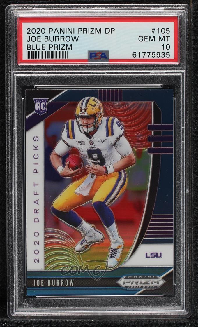 2020 Panini Prizm Draft Picks Rookies Blue Joe Burrow #105 PSA 10 GEM MT 13wy
