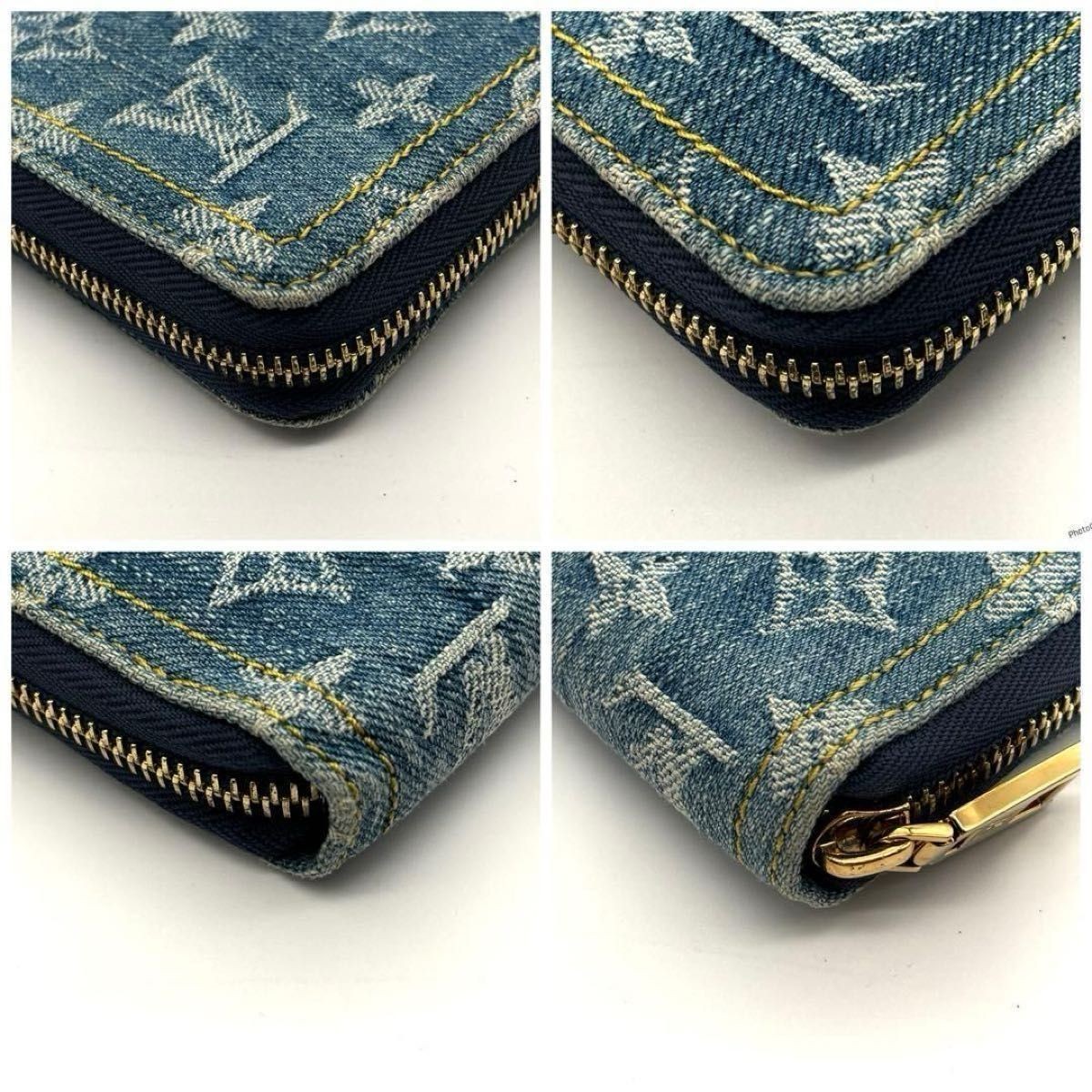 LOUIS VUITTON - YUR Louis Vuitton Denim Zippy Wallet Long Wallet Blue LV Remix M82958