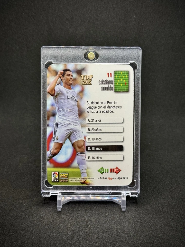 Металлические карточки Криштиану Роналду 2015 Mundicromo Fichas Top переливающаяся No632 - Изображение 3 из 3