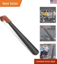 16.5" Long Handle Metal Shoe Horn for Seniors - Comfortable Durable Helper