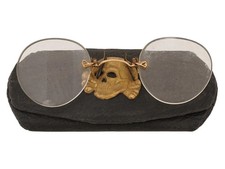 Really Badass WWII German WAFFEN TOTENKOPF Spectacles & Case