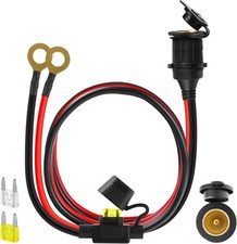 12V Cigarette Lighter Socket 3FT 20A Waterproof Outlet with Fuse Holder 13AWG