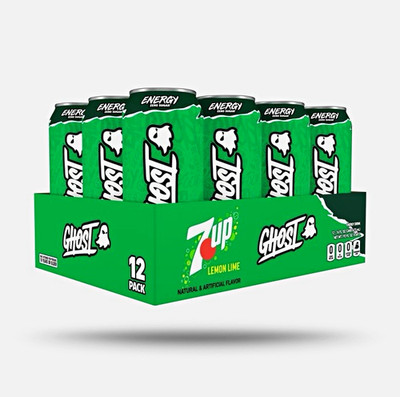 *NEW* GHOST Energy 7UP Lemon Lime Energy Drink 12 Pack 16 fl oz Sugar Free