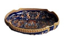 Melonière en Faïence de Gien, Décor "renaissance italienne" Sur Fond Bleu,...