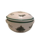SPODE ENGLAND ELEGANT CHRISTMAS TREE MOTIF 2.25QT COVERED CASSEROLE COOKWARE