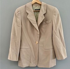 Giorgio Armani Silk/Wool Beige Blazer - 36