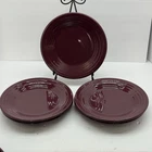 Fiesta Claret Luncheon Plates Set of 5 HLC USA 9” Burgundy Red