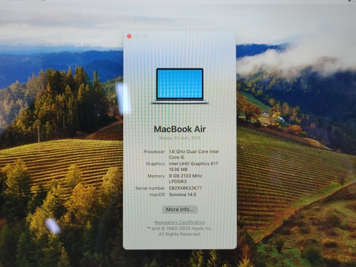 Apple MacBook Air A1932 Coeur i5-8210Y 1.60 GHZ 8 Go DDR3L 128 Go Nvme Macos - Photo 2 sur 10