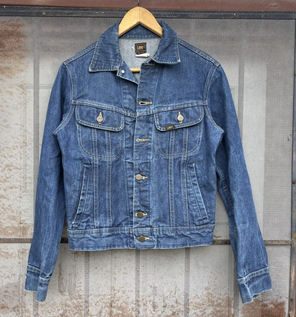 VTG Lee Riders Denim Blue Jean Trucker Jacket 70s 80s Western USA Sz 36