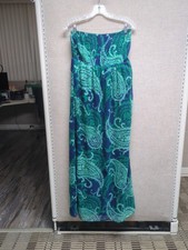 Old Navy Women's Strappless Lined Dress Size M Navy And Green