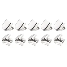 30Pack 10mmx9mm Elastic Laces Shoelace End Clips Stainless Steel Glossy Silver