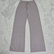 Wide Leg Greige Mauve Grey Knit Lounge Pants Women S High Rise Sweatpants Pullon
