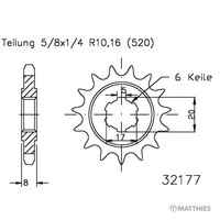 Ritzel Teilung 520 ZäHne 9 Ritzel Vorne