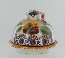 Vintage Domed Lid Trinket Dish - Lady with Big Dress - Italy