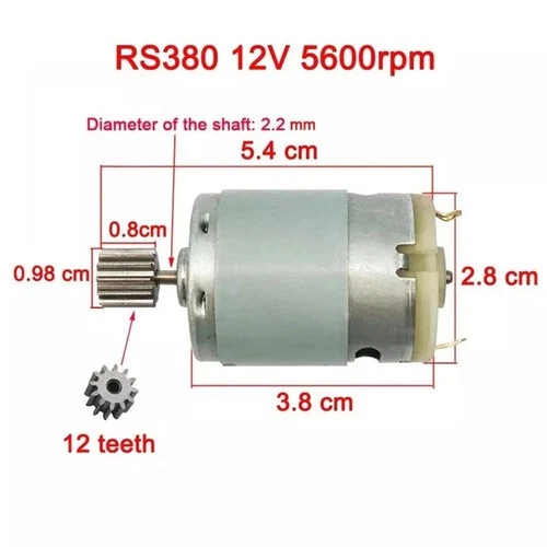 Children's Electric Car Motor RS550 RS390 RS380 6V 12V 24V Gear Options