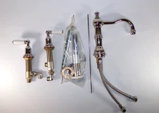 Perrin & Rowe U.3720L-PN Widespread Lavatory Faucet, Edwardian Spout, Nickel