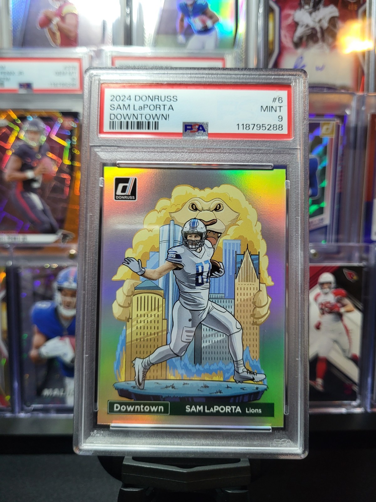 2024 Panini Donruss - Downtown! Sam LaPorta #6 PSA 9 MINT Detroit Lions.