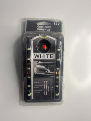 LED Car Interior Light Kit White Acellories Firefly 12V Flexible Strip 8 