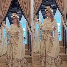 Beautiful Look Heavy Chinnon Silk Top And Sharara With Dupatta For Function