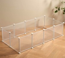 LURIVA Transparent Clear Small Animal Playpen, Guinea Pig Cages, Puppy Dog Pl...