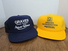 Pair Of Vintage Graves Advertising Hats