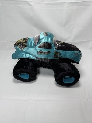 Monster Jam Whiplash Plush Truck Soft Stuffed Plush Pillow Toy Truck 13'' Blue