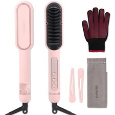 Negative Ionic Hair Straightener Brush with 9 Temp Settings 30s Fast Heating ...