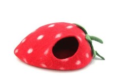Felt Strawberry Cat Bed Cozy Cat Cave Felt Cat House