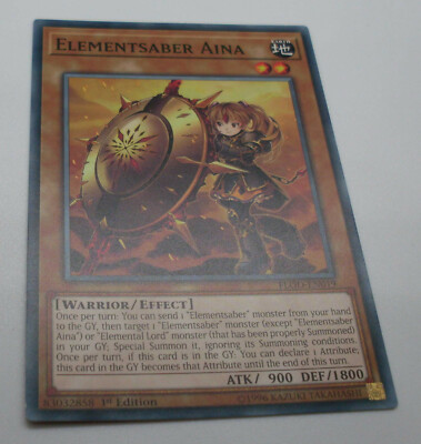 Yu-Gi-Oh Karte - Elementsaber Aina - Warrior / Effect - Yugioh Neu
