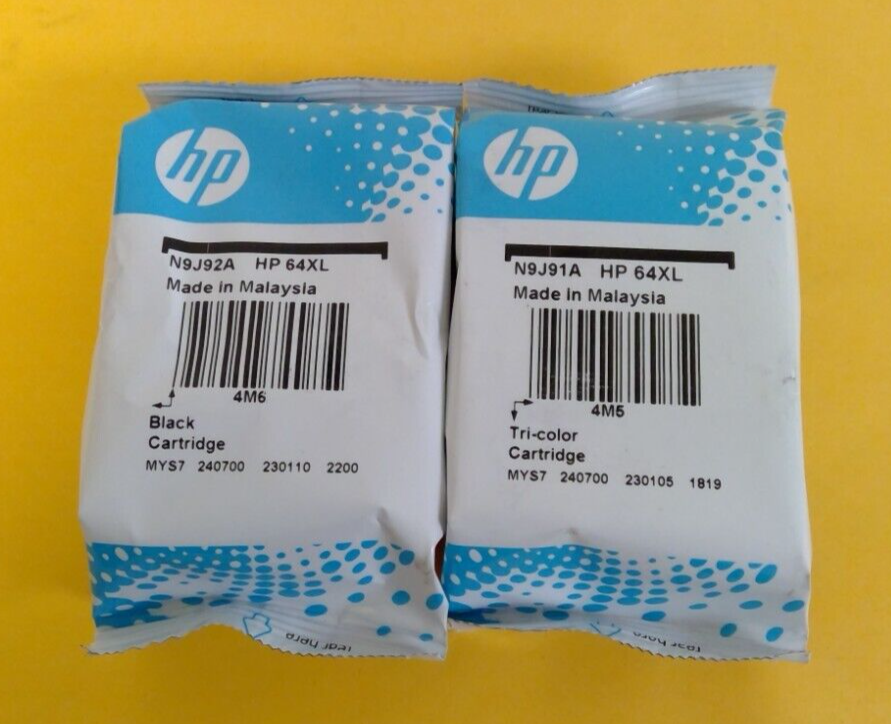Genuine OEM HP 64XL Black-64XL Tri-color Ink Bulk Packaging FREE ...