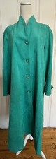 Vintage Parnes Feinstein Ultra Suede Coat Size 8 Teal 80s 90s Lined FAST SHIP