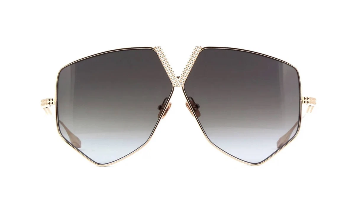Valentino V HEXAGON Shiny Gold Blue Grey Shaded GLD BLU