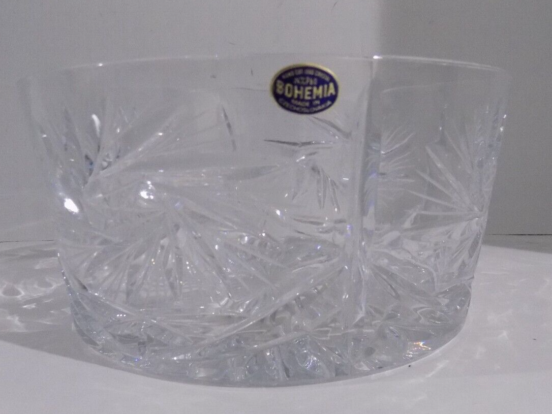 Bohemia Crystal Bowl 24% PBO Lead Crystal Hand Cut Czechoslovakia