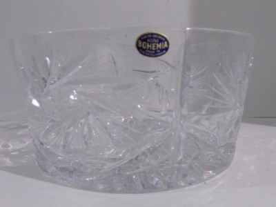 Bohemia Crystal Bowl 24% PBO Lead Crystal Hand Cut Czechoslovakia
