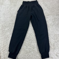 Womens Size Small Jogger Pants Solid Black Stretchy Waistband Has Pockets