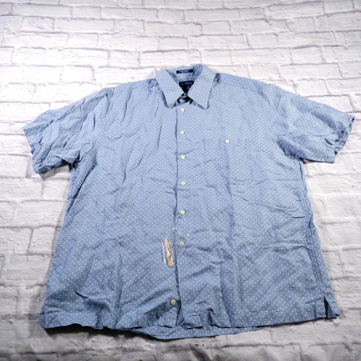 paul fredrick short sleeve dress shirts Non-Iron Cotton Pinpoint Solid Point Collar Short Sleeve Dress Shirt