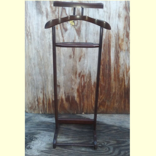 Valet Butler Stand Clothes Suit and Tie Rack Stand Change-Tray Vintage - Picture 1 of 5