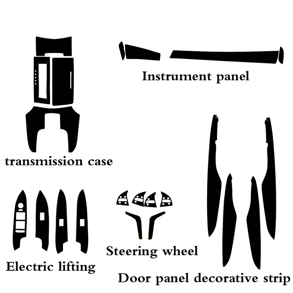 For Cadillac XTS 2013-2019 3D Carbon Fiber Pattern Interior DIY Trim Decals Foto 2 de 4