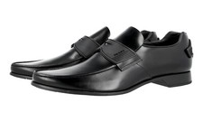 PRADA Leather Penny Loafer Dress Shoes Pointed 2DG094 Black NEW -  US 11 EU 44