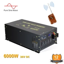 WZRELB Pure Sine Wave Power Inverter 6000W 36V to 110-120V Truck Remote Control