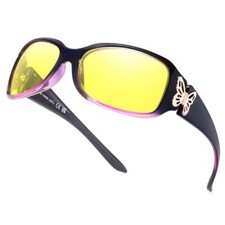 Night Driving Glasses for Women, Anti Glare Polarized Yellow Lens Night Vision