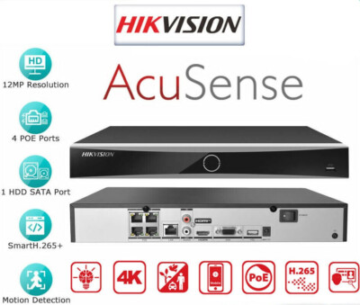 Hikvision DS-7604NXI-K1/4P Pro Series, AcuSense 4-Channel 4K