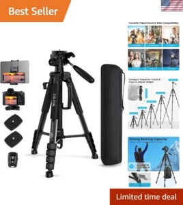 Polyvalent 75” Tripod pour tous les appareils photo & Téléphones – Parfait pour voyager & Vlogging