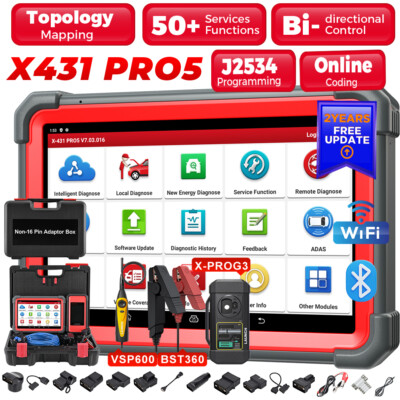 LAUNCH X431 PRO5 PAD V+ Diagnostic Scanner IMMO Key Programming Coding Tool TPMS